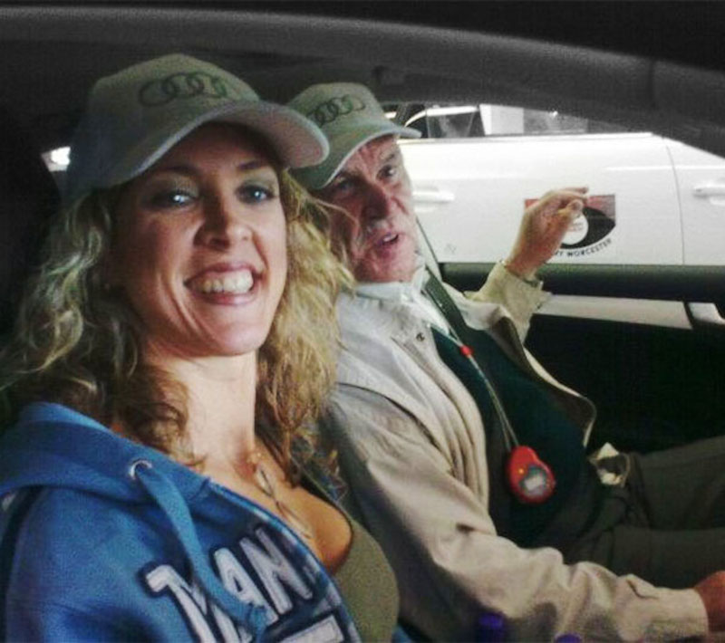 Melanie Lowe behind the scenes with guitar